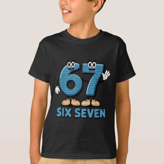 67 Six Seven 6-7 Funny Italian Brainrot Kids Gamin T-shirt (Voorkant)