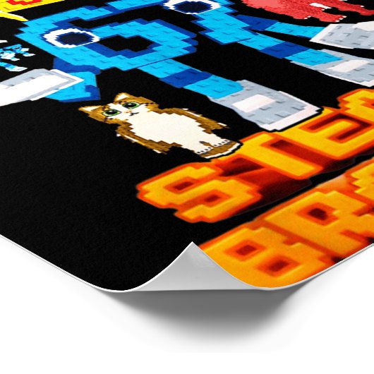 67 Six Seven 6-7 - Funny Steal Brainrot Kids Gamin Poster (Hoek)