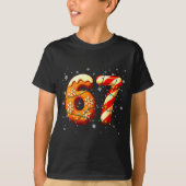 67 Six Seven 6-7 Gingerbread Candy Cane Christmas  T-shirt (Voorkant)
