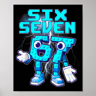 67 Six Seven 6-7 Grappig Italiaans Brainrot Meme K Poster