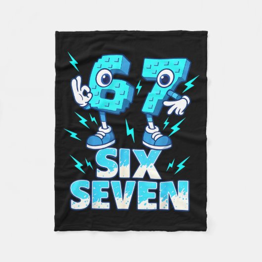 67 Six Seven 6-7 - Grappige Italiaanse Brainrot Ki Fleece Deken (Voorkant)