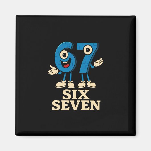67 Six Seven 6-7 - Grappige Italiaanse Brainrot Ki Magneet (Voorkant)