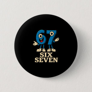 67 Six Seven 6-7 - Grappige Italiaanse Brainrot Ki Ronde Button 5,7 Cm
