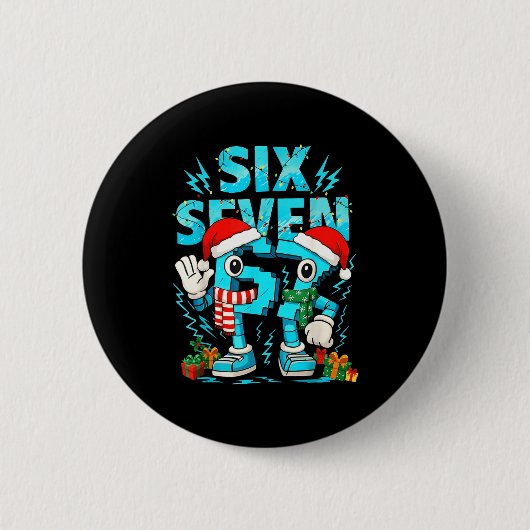 67 Six Seven 6-7 - Grappige Italiaanse Brainrot Ki Ronde Button 5,7 Cm (Voorkant)