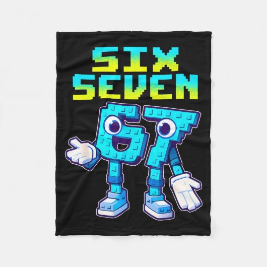 67 Six Seven 6-7 Grappige Italiaanse Brainrot Kids Fleece Deken (Voorkant)