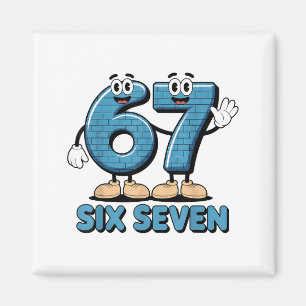 67 Six Seven 6-7 Grappige Italiaanse Brainrot Kind Magneet