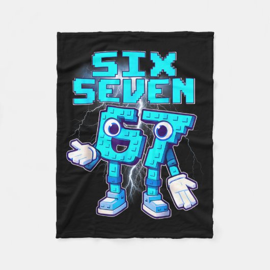 67 Six Seven 6-7 Grappige Italiaanse Brainrot Meme Fleece Deken (Voorkant)