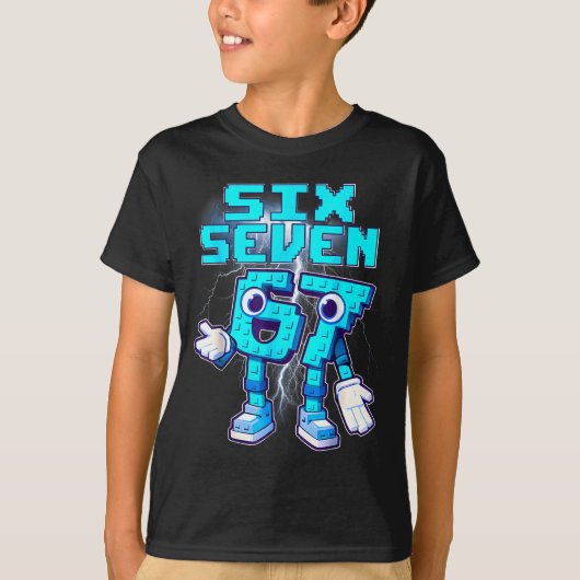 67 Six Seven 6-7 Grappige Italiaanse Brainrot Meme T-shirt (Voorkant)