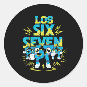 67 Six Seven 6-7 - Grappige Steel Brainrot Kids Ga Ronde Sticker