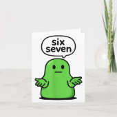 67 Six Seven 6-7 Groene Blob Slijm - Grappige Kind Kaart (Voorkant)