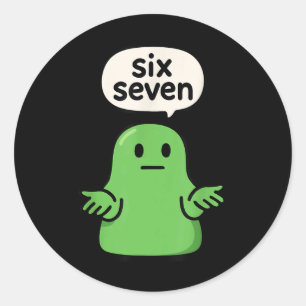 67 Six Seven 6-7 Groene Blob Slijm - Grappige Kind Ronde Sticker