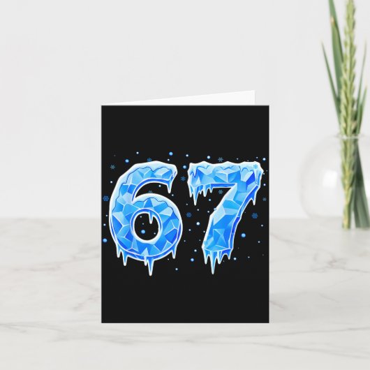 67 Six Seven 6-7 Ijs - Brainrot Meme Grappige Tien Bedankkaart (Voorkant)