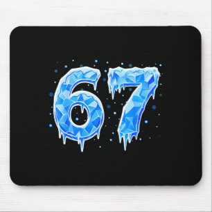 67 Six Seven 6-7 Ijs - Brainrot Meme Grappige Tien Muismat