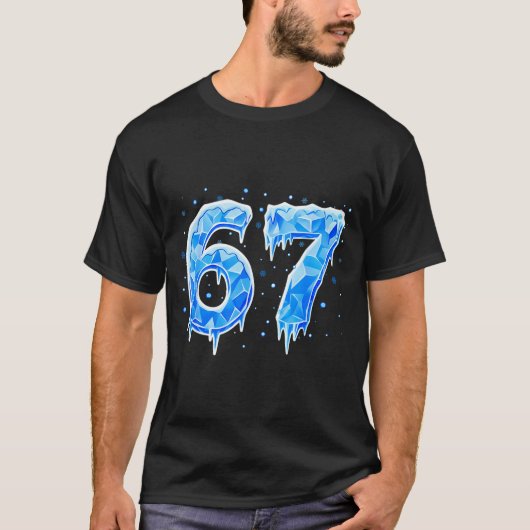 67 Six Seven 6-7 Ijs - Brainrot Meme Grappige Tien T-shirt (Voorkant)