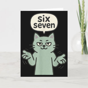 67 Six Seven 6-7 Kat - Grappige Kinderen Gamen Bra Kaart