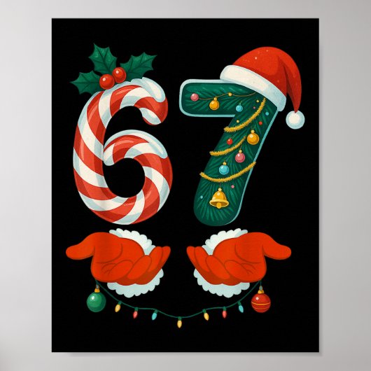 67 Six Seven 6 7 Meme Aangepaste Kerstmat voor Kop Poster (Voorkant)