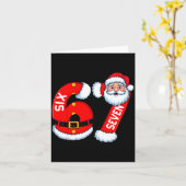 67 Six Seven 6 7 Meme Funny Santa Christmas Shirt Kaart (Gele Bloem)