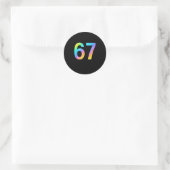 67 Six Seven 6 7 Meme-ontwerp Funny 6 7 1 Ronde Sticker (Tas)
