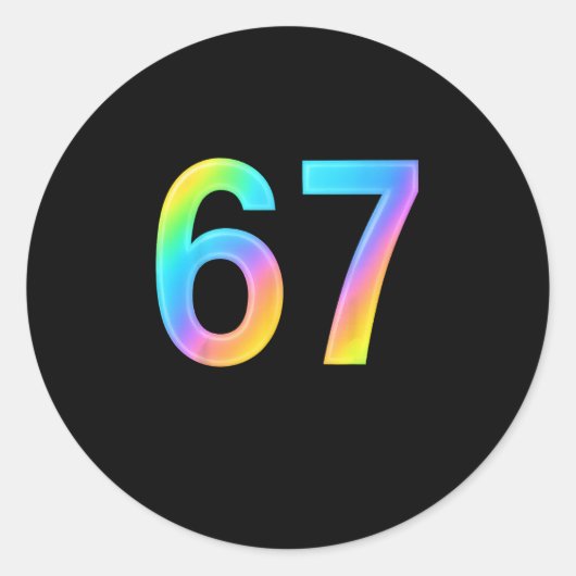 67 Six Seven 6 7 Meme-ontwerp Funny 6 7 1 Ronde Sticker (Voorkant)