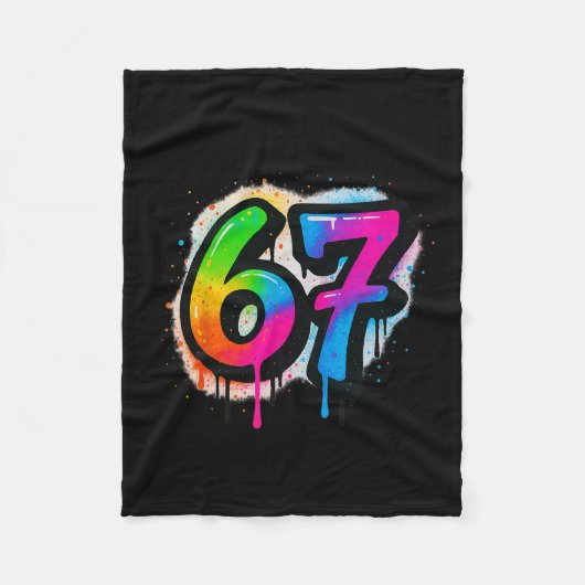 67 Six Seven 6 7 Meme Ontwerp Grappig 6 7 3 Fleece Deken (Voorkant)