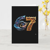 67 Six Seven 6 7 Meme-ontwerp Grappig 6 7 4 Kaart (Gele Bloem)