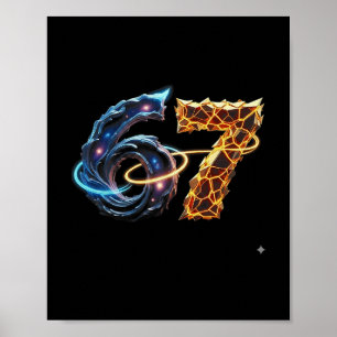 67 Six Seven 6 7 Meme Ontwerp Grappig 6 7 4 Poster