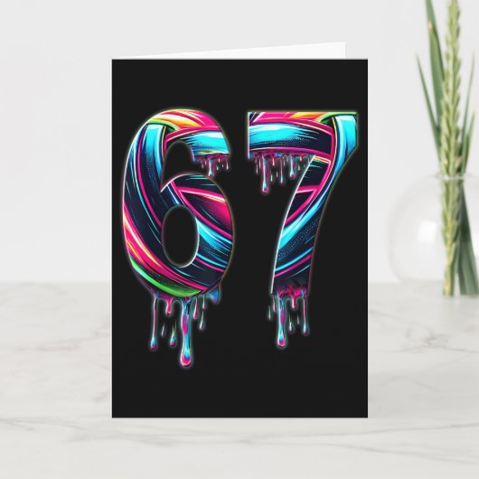 67 Six Seven 6 7 Meme Ontwerp Grappig 6 7  Kaart (Voorkant)