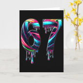 67 Six Seven 6 7 Meme Ontwerp Grappig 6 7  Kaart (Gele Bloem)