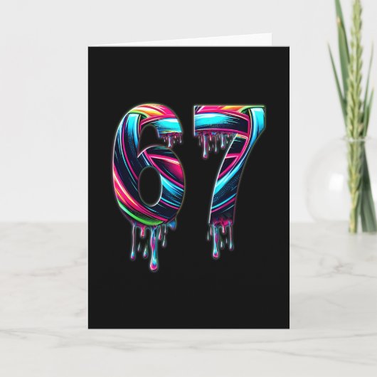67 Six Seven 6 7 Meme Ontwerp Grappig 6 7  Kaart (Voorkant)
