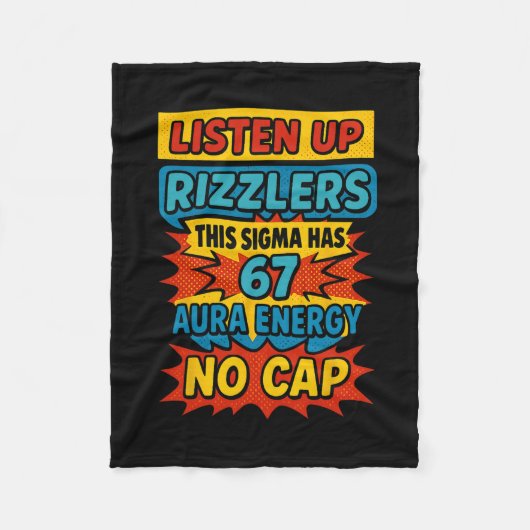 67 Six Seven 6 7 Meme Ontwerp Grappig 6 7 Sigma Ri Fleece Deken (Voorkant)