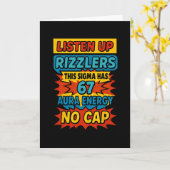 67 Six Seven 6 7 Meme Ontwerp Grappig 6 7 Sigma Ri Kaart (Gele Bloem)