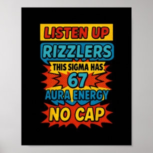 67 Six Seven 6 7 Meme Ontwerp Grappig 6 7 Sigma Ri Poster
