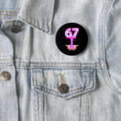 67 Six Seven 6 7 Meme Valentijnen Grappig Vrouwen  Ronde Button 5,7 Cm (In situ)