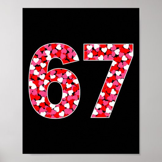 67 Six Seven 6 7 Meme voor mannen vrouwen kinderen Poster (Voorkant)