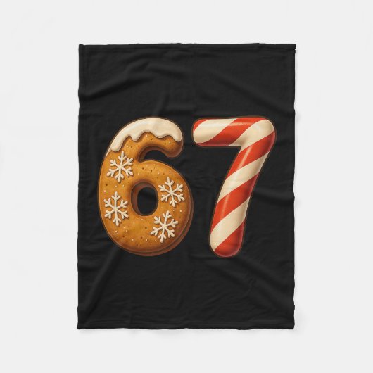 67 Six Seven 6-7 Peperkoek Kerststok Kerstmis  Fleece Deken (Voorkant)