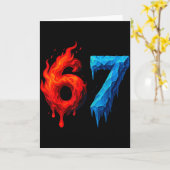 67 Six Seven 6-7 Vlammend Ijs - Grappige Tiener Ki Kaart (Gele Bloem)