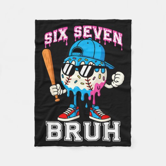 67 Six Seven Baseball Ice Cream Drip Number 67 Pla Fleece Deken (Voorkant)