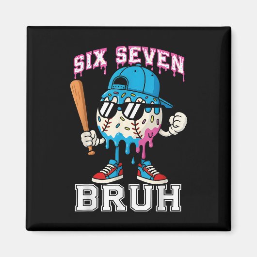 67 Six Seven Baseball Ijs Drip Nummer 67 Pla Magneet (Voorkant)