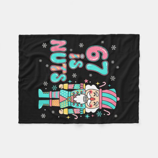 67 Six Seven Birthday Nutcracker Holiday Funny Chr Fleece Deken (Voorkant (Horizontaal))