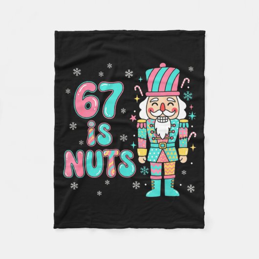 67 Six Seven Birthday Nutcracker Holiday Funny Chr Fleece Deken (Voorkant)
