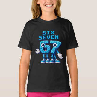 67 Six Seven Blauw Retro Popcultuur T-shirt