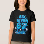 67 Six Seven Blue Retro Pop Culture Tri-Blend Shirt (Voorkant)