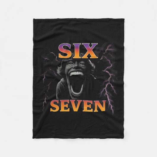 67 Six Seven Bootleg 6 7 Meme Ontwerp Grappig 6 7 Fleece Deken (Voorkant)