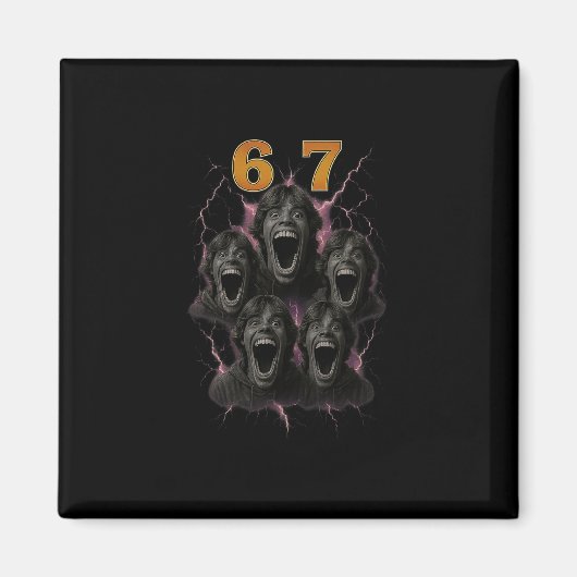 67 Six Seven Bootleg 6 7 Meme Ontwerp Grappig 6 7  Magneet (Voorkant)