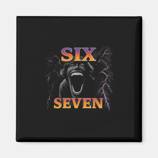 67 Six Seven Bootleg 6 7 Meme Ontwerp Grappig 6 7 Magneet (Voorkant)