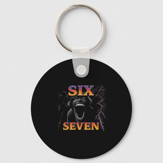 67 Six Seven Bootleg 6 7 Meme Ontwerp Grappig 6 7  Sleutelhanger (Voorkant)