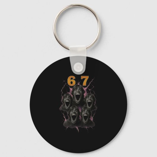 67 Six Seven Bootleg 6 7 Meme Ontwerp Grappig 6 7  Sleutelhanger (Voorkant)