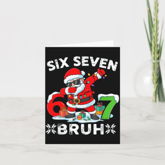 67 Six Seven Bruh Christmas 6 7 Meme  Kaart (Voorkant)