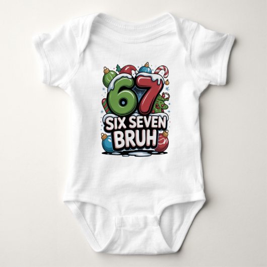 67 Six Seven Bruh Christmas Fun Holiday Tee Gift Romper (Voorkant)