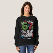 67 Six Seven Bruh Christmas Fun Holiday Tee Gift Trui (Voorkant volledig)